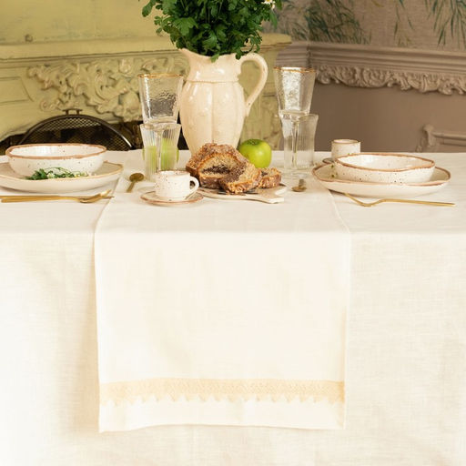 Дорожка на стол «Этель» Kitchen linen, 40×176 см, лён 100%, 240 г/м², белая