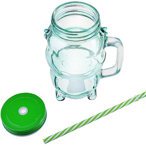 27814 Банка с ручкой для смузи 0,550 с трубочкой LR(х24) цвет в ассортименте - Mayer&boch фото 2