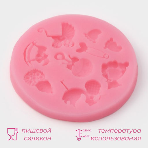 Молд Доляна Для новорождённого, силикон, d=7.5 см, розовый  фото 2
