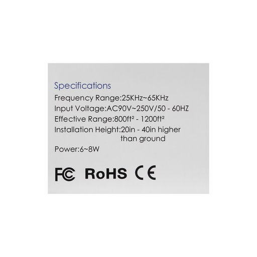 Отпугиватель насекомых и грызунов LRI-54, ультразвуковой, 120 м², от сети, чёрный