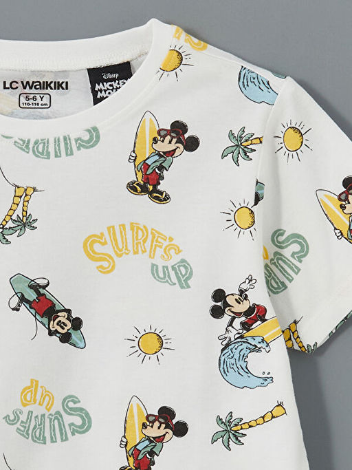 Mickey Mouse Bask?l? Erkek ?ocuk Pijama ?st