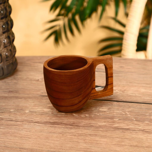 Кружка, 12×8.5×8 см, тиковое дерево