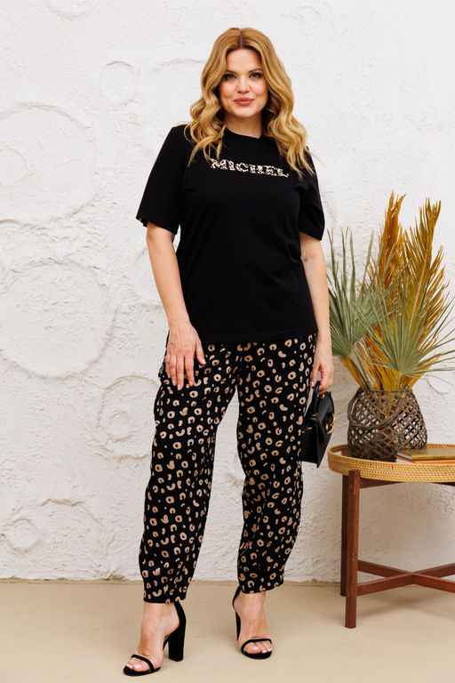 Костюм Michel Chic 1377 черный, леопард  фото 3