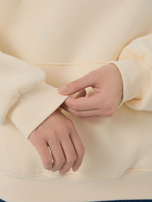 Худи женское бежевое из футера с начесом - Mark formelle фото 5