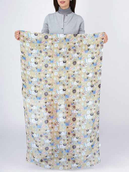 Большой, мягкий, тонкий и очень нежный двусторонний палантин с рисунком в стиле арт-деко - Tantino фото 10