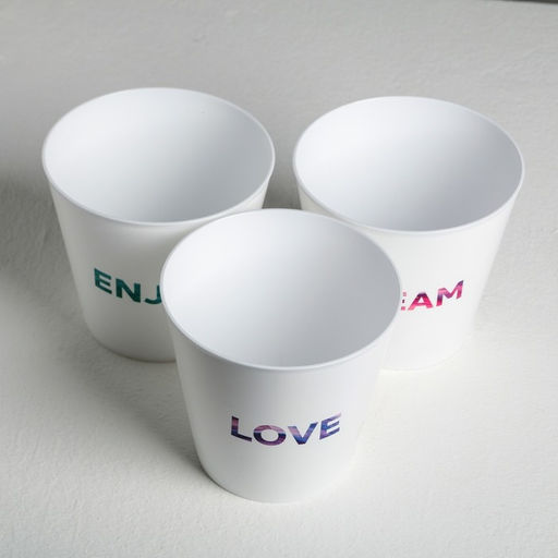 Набор кашпо 3 в 1 Dream, enjoy, love, тиснение, 0.8 л, 11×12 см