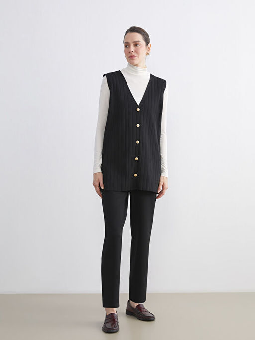 V Yaka Kad?n Triko Yelek