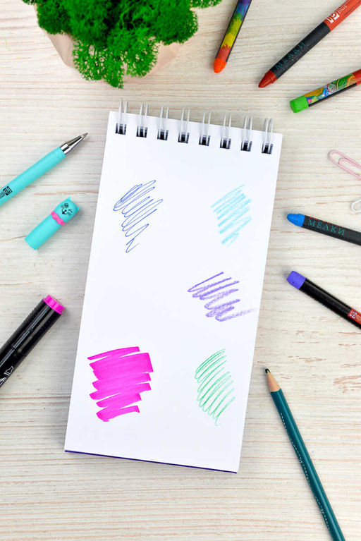 Скетчпад 105х210 мм, 80 л, блок - белый офсет 100 г/м?, арт. 62112 РОЗОВЫЙ ЗАКАТ