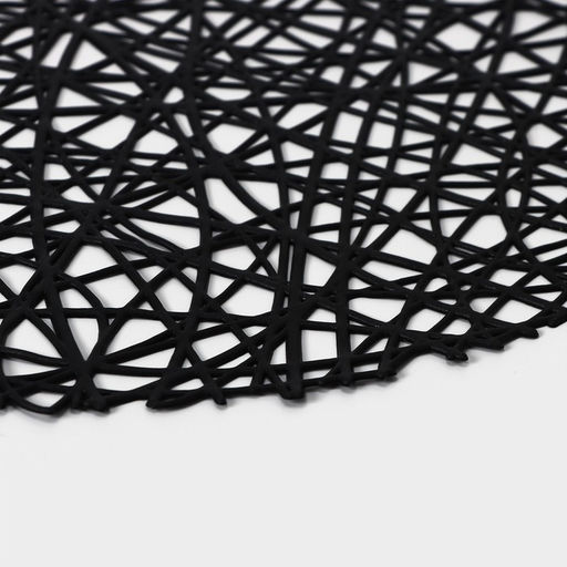 Салфетки сервировочные на стол Доляна «Паутинка», d=38 см, 4 шт., чёрные