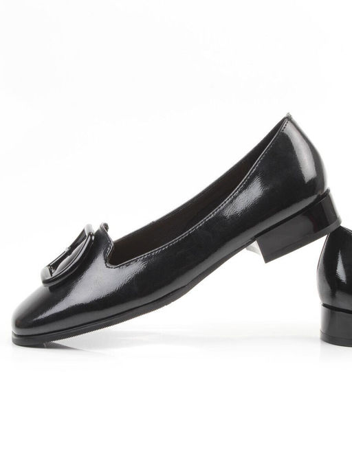 06-DLG03-2 BLACK Туфли женские (натуральная кожа)