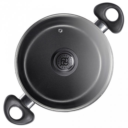 Kumir Кастрюля с антипригарным покрытием 4л, д24см, h9,9см, s2,5мм, штампованный алюминий, стеклянная крышка, бакелитовые ручки (Россия) - Домашняя мода фото 4