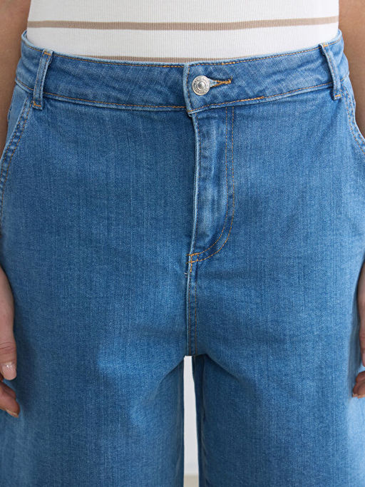 Y?ksek Bel Bermuda Fit Kad?n Jean ?ortolon - Waikiki фото 2