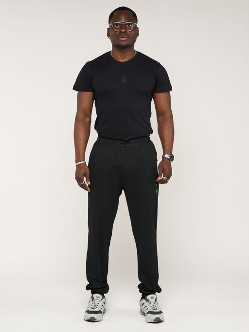 Брюки джоггеры спортивные большого размера мужские черного цвета 006Ch - FUYOUKAI фото 2