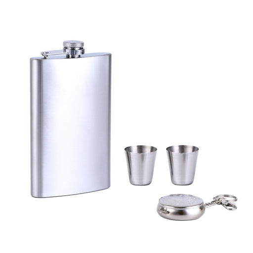 Подарочный набор 4 в 1: фляжка 300 мл, 2 рюмки, карманная пепельница