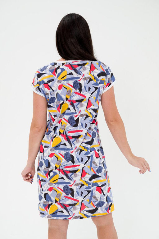 Ночная сорочка из кулирки Социал спущенное плечо абстракция - Амадэль фото 5