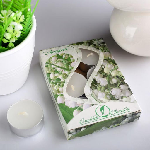 Набор ароматических свечей чайных «Ландыш», 6 шт., 3.8×1.6 см, 3.5 ч, 12 г