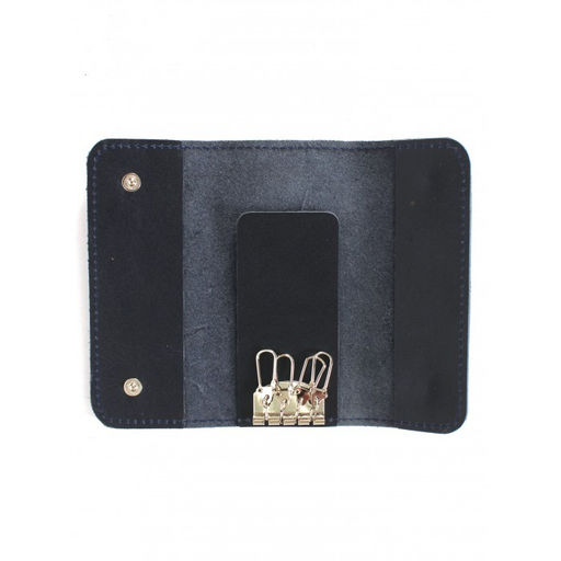 Футляр для ключей Croco-кл-510 (на 4 ключей) натуральная кожа синий пулл-ап (85) 264520  фото 3