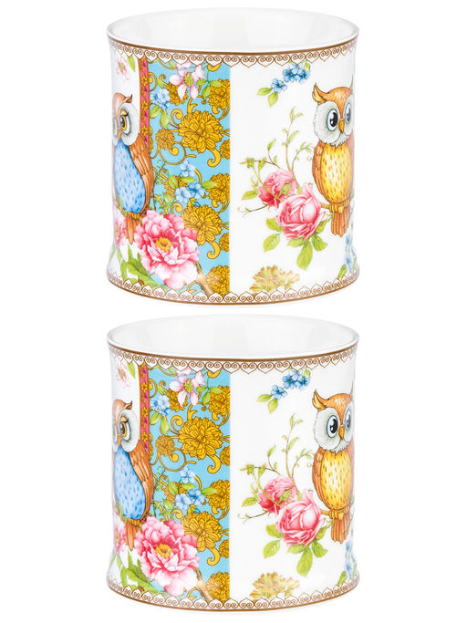 Набор 2 кружек 380 мл 12,3*9*9 см Совушки NEW BONE CHINA, фарфор - Elan gallery фото 4