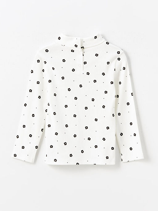 Bisiklet Yaka Uzun Kollu ?i?ekli K?z ?ocuk Ti??rt