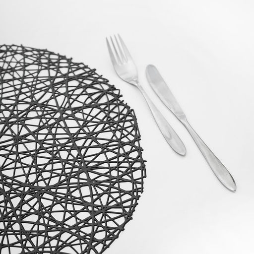 Набор салфеток сервировочных на стол Доляна Паутинка, d=38 см, 4 шт, цвет чёрный  фото 6