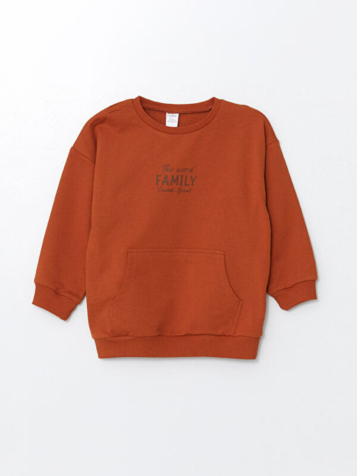 Bisiklet Yaka Uzun Kollu Basic Erkek Bebek Sweatshirt ve E?ofman Alt 2li - Waikiki фото 2