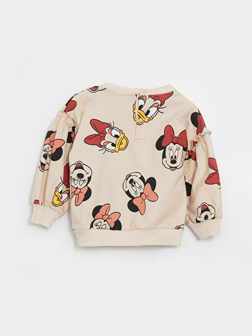 Bisiklet Yaka Uzun Kollu Minnie Mouse Bask?l? K?z Bebek Sweatshirt ve Tayt 2li Tak?m - Waikiki фото 3
