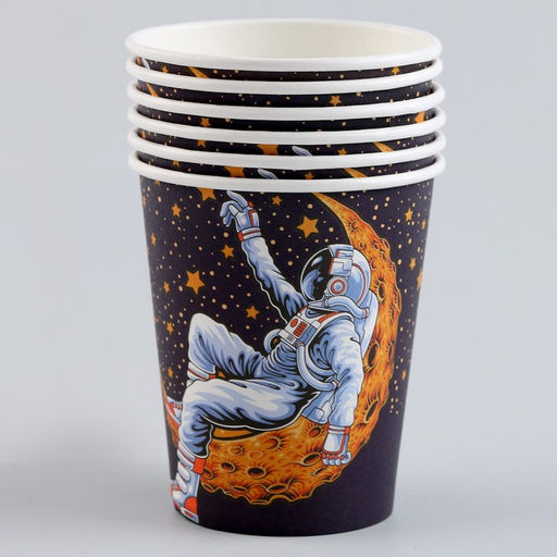 Стаканы бумажные Космонавт, 6 шт. - Страна карнавалия фото 3