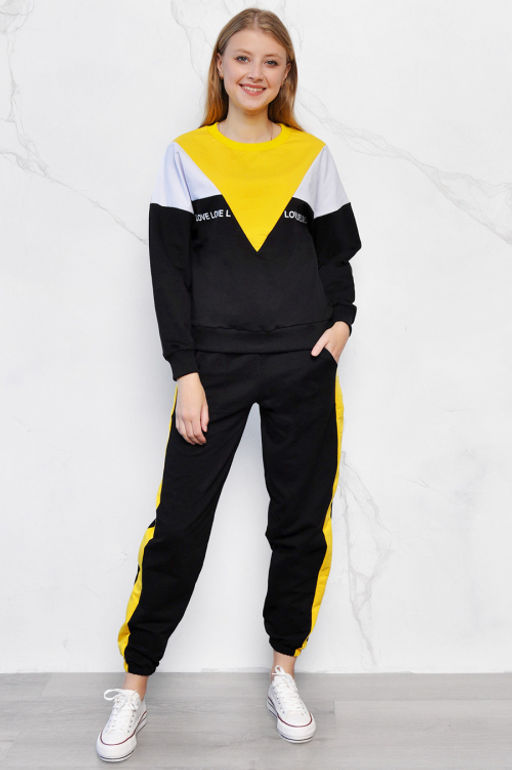 Арт. 2307 Костюм с брюками женский 46-52 (4 шт) Цвет:верх-черный, белый, малина, низ-черный, малина - Калинка фото 21