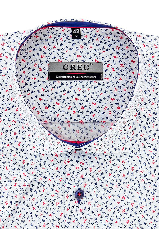 Сорочка мужская короткий рукав GREG 163/109/2207/ZS/C/1