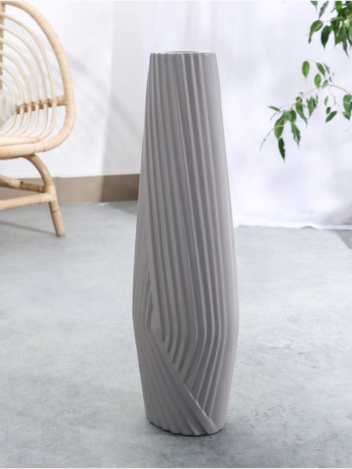 Ваза напольная «Айко», 58×13 см, керамика, серая