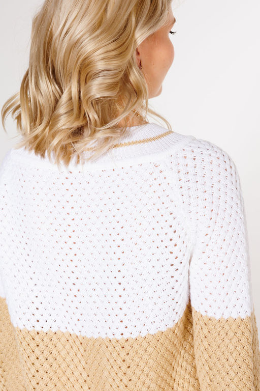 Джемпер KOKOdea 21-027 бело-бежевый  фото 6