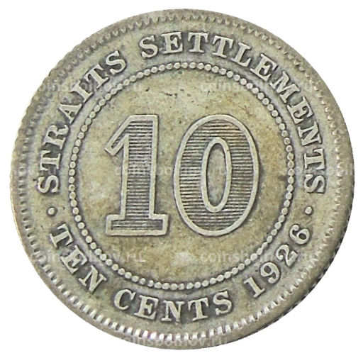 10 центов 1926 года Стрейтс Сетлментс