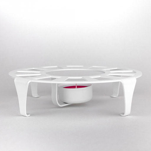 Подставка для подогрева пищи (мармит) металлическая д18,6см, h4,6см, полимерная покраска, белый (Россия) - Домашняя мода фото 4