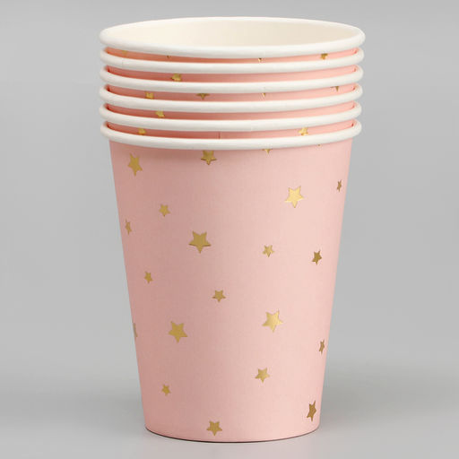 Стаканы бумажные «Золотые звёздочки», 6 шт.