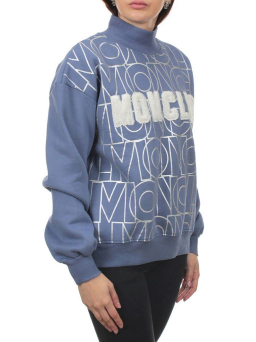 D5623 BLUE/GRAY Толстовка женская (67,8% хлопок, 27% полиэстер, 5,2% спандекс)