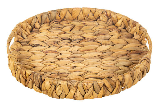 Поднос плетеный 30*30*4 см с ручками, водный гиацинт