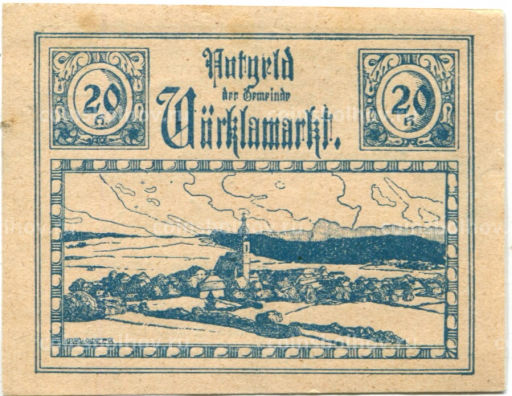 20 геллеров 1920 года Австрия Фёлькермаркт(нотгельд)
