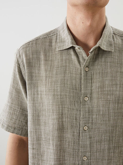 Regular Fit K?sa Kollu Erkek Dokulu G?mlek