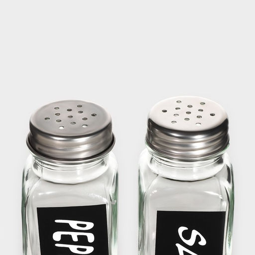 Набор для специй Доляна «Стиль», 2 предмета: солонка 50 мл, перечница 50 мл, h=7 см, стекло