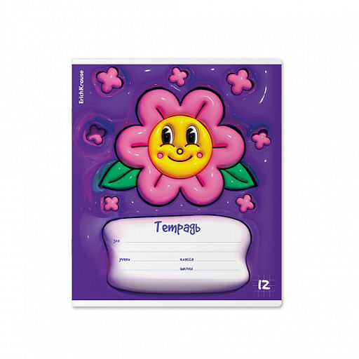 Цена за 10 шт. Тетрадь школьная ученическая ErichKrause Bouncy, 12 листов, клетка, выборочный УФ-лак (в плёнке по 10 шт.)_MIX-PACK  фото 3
