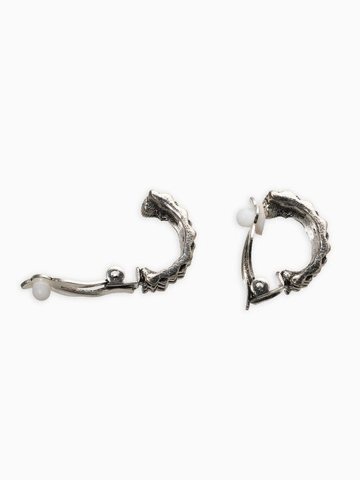 Цена за 2 шт. Клипсы «Плетение», цвет чернёное серебро