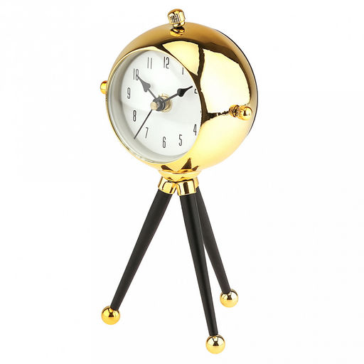 Часы настольные интерьерные "Водолаз" 10х6,5х20,5см, мягкий ход, циферблат белый; цифры арабские, черный; выпуколе стекло, на ножках металл, корпус платик, золотой; в коробке (Китай)