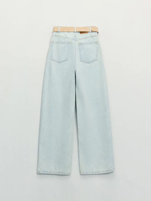 Джинсы широкие с ремнём с высокой посадкой ZR2604092334-100 / Zarina