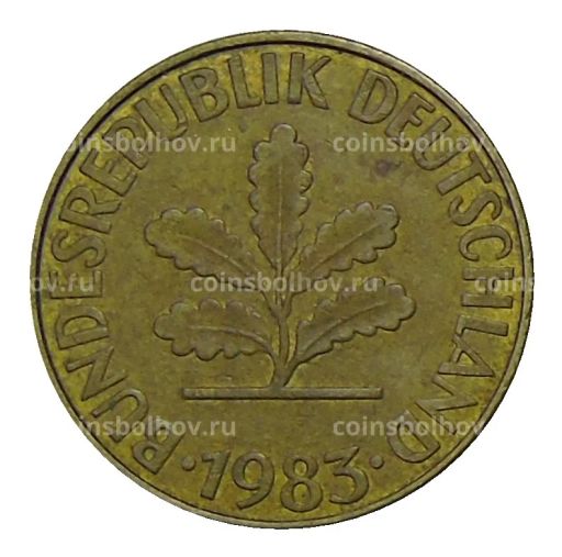 Монета 10 пфеннигов 1983 года J Германия