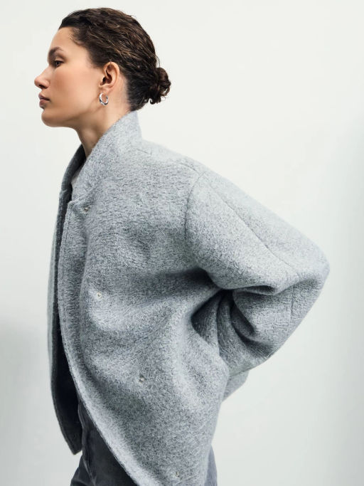 Куртка оверсайз из пальтовой ткани / Zarina  фото 2