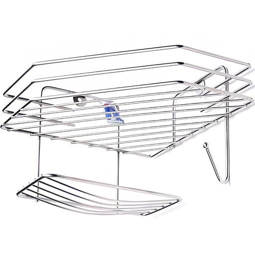 _Полка угловая 1 секционная с мыльницей (20*20*15,5см) хром, арт. АЛТ 171С - Полимербыт фото 2