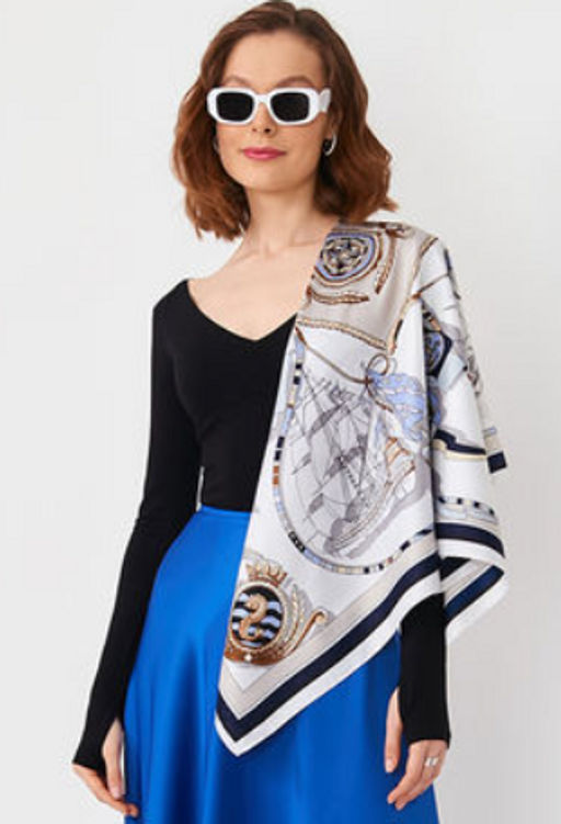 Большой, мягкий, тонкий и очень нежный двусторонний платок с рисунком. - Tantino фото 22