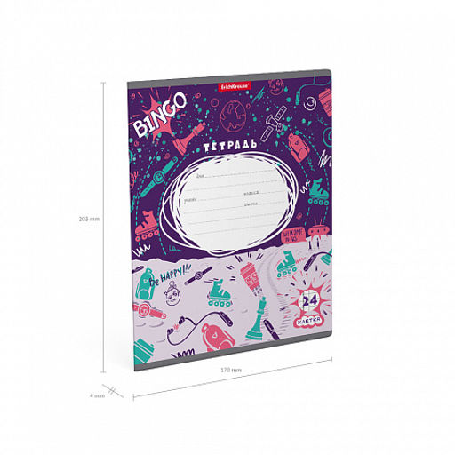 Цена за 10 шт. Тетрадь школьная ученическая ErichKrause Cosmic Trash, 24 листа, клетка (в плёнке по 10 шт.)_MIX-PACK  фото 10