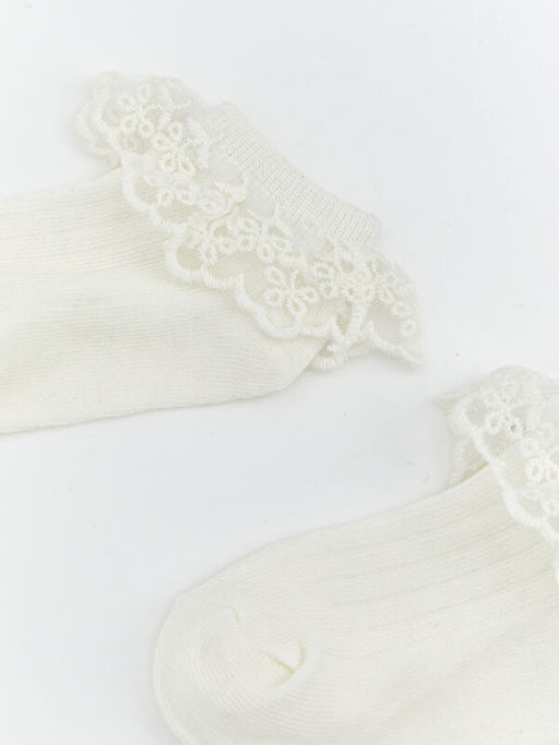 Dantel Detayl? K?z Bebek Patik ?orap 2li