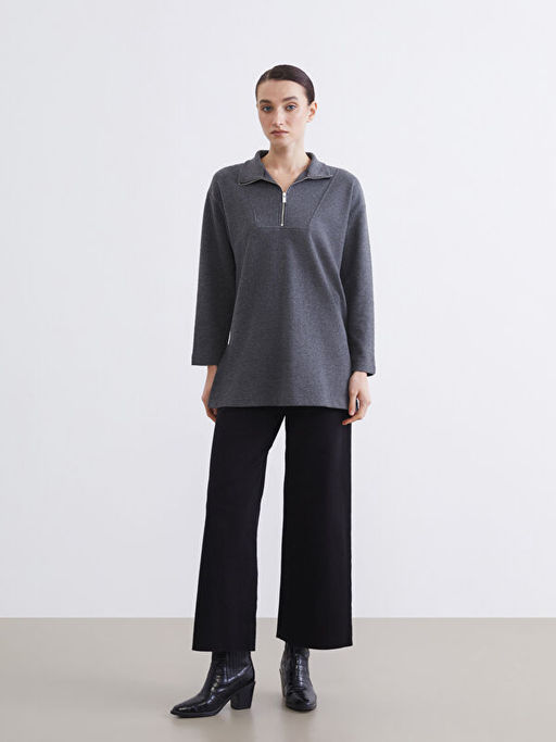 Dik Yaka Kad?n Sweatshirt Tunik